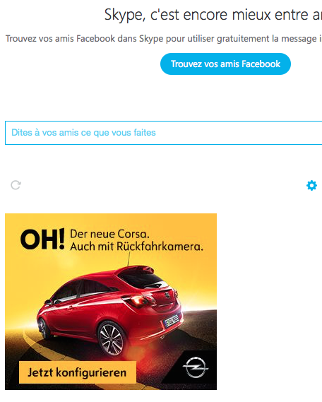 Stereotexte – publicité Opel en allemand sur Skype
