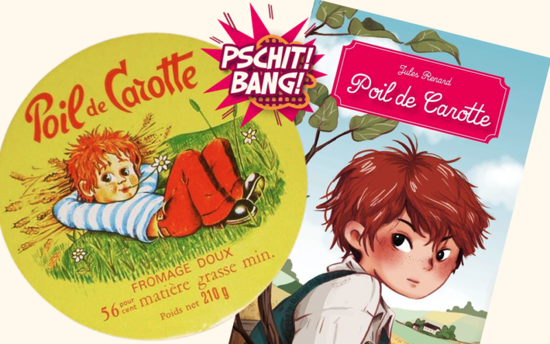 Étiquette et couverture de roman Poil de carotte