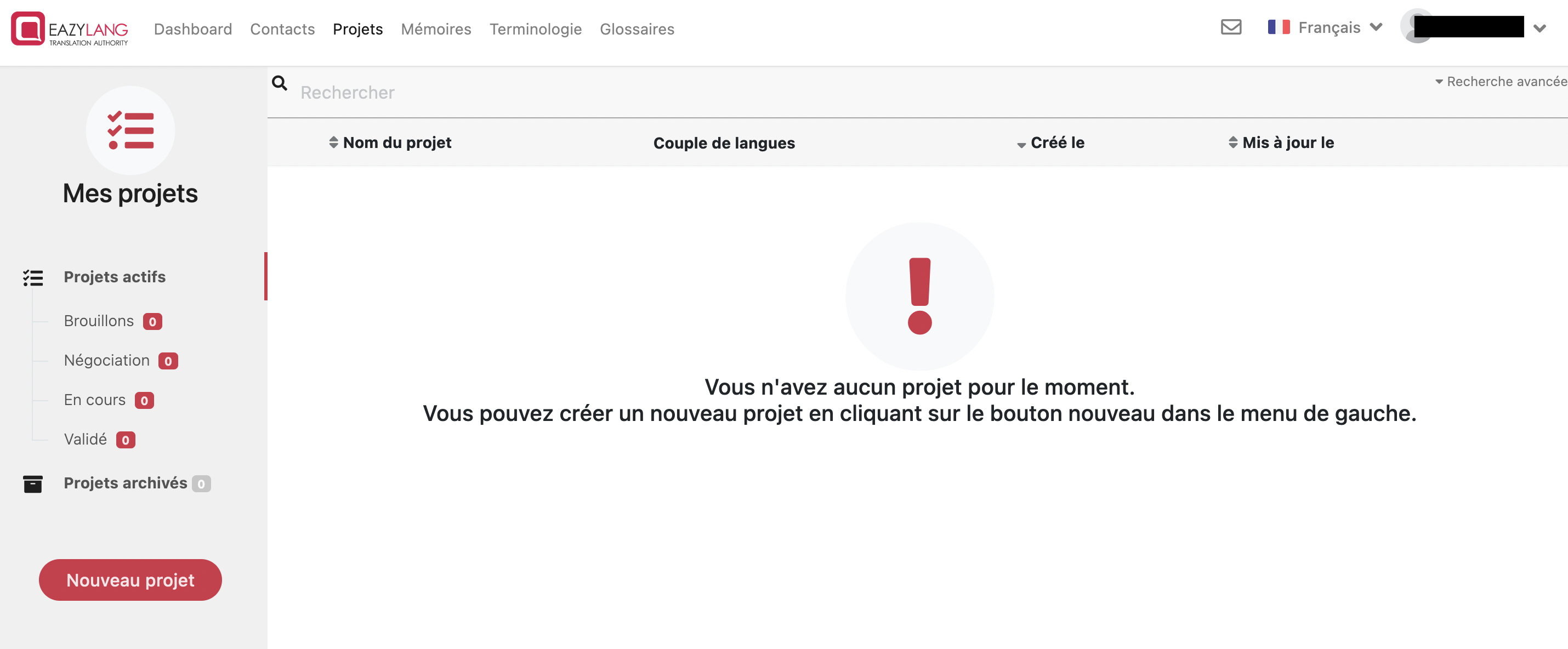 Tableau de bord - traductions en allemand prises en charge par le chèque relance export